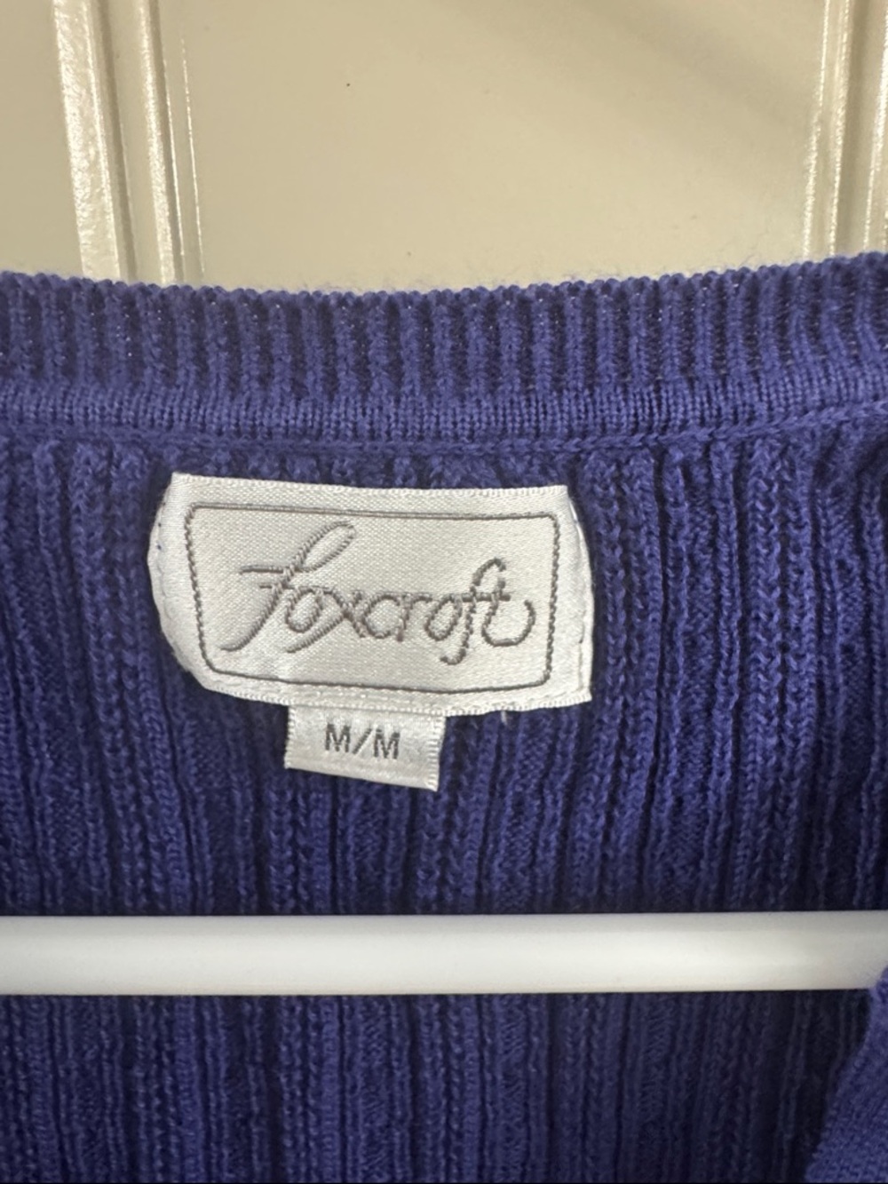 Jacquard Ribbed Button-Front Sweater - Royal Blue/Purple - Picture 2 of 3